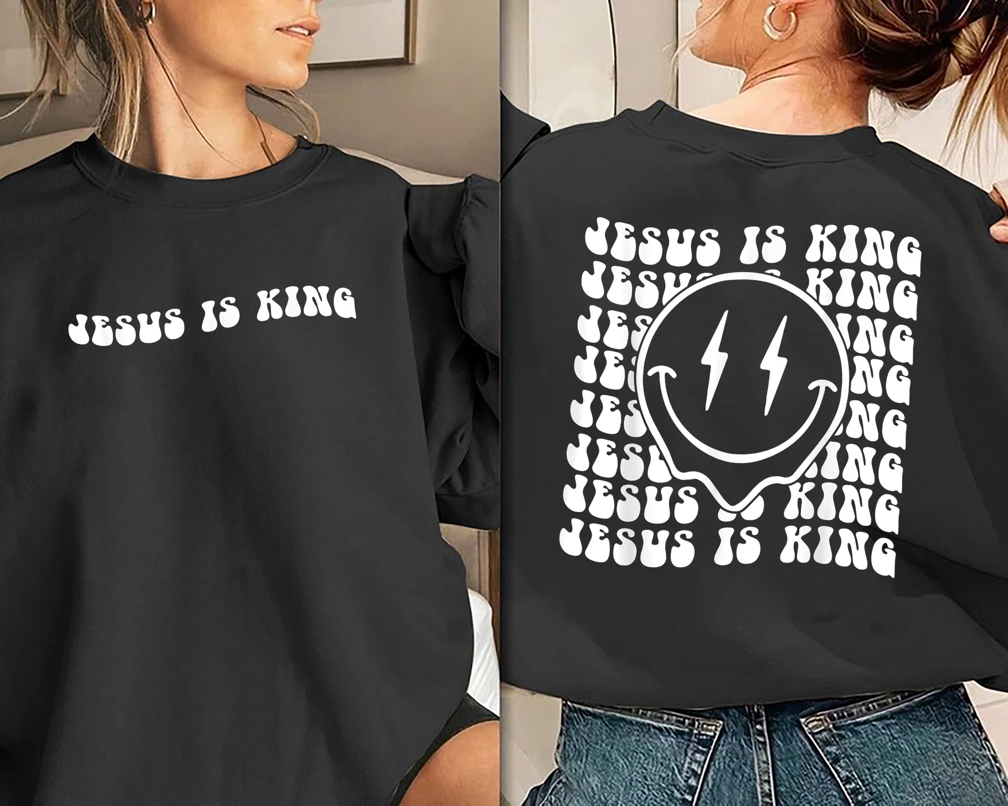 Jesus Sweatshirt, Jesus Is King Sweatshirt, Jesus Shirt, Christian Apparel, Jesus Hoodie, Jesus Sweatshirt, Christian Sweatshirt