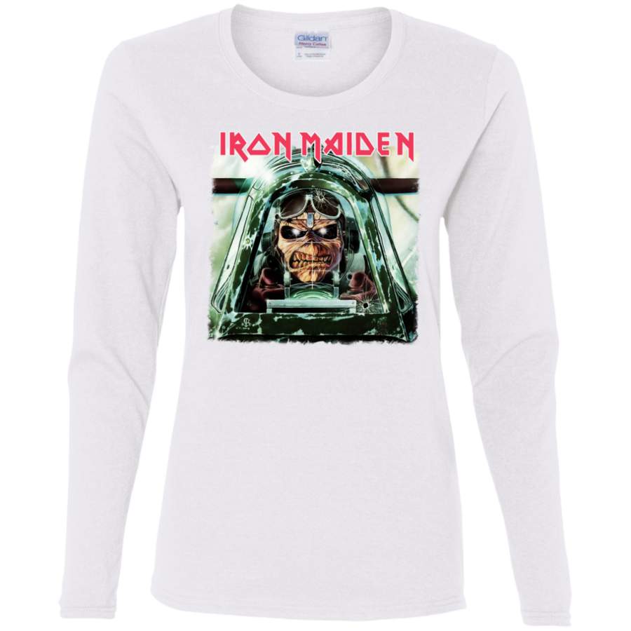 1171 Iron Maiden ACES High Gunner Maiden England 2014 Official Tour T-shirt Ladies LS T-Shirt