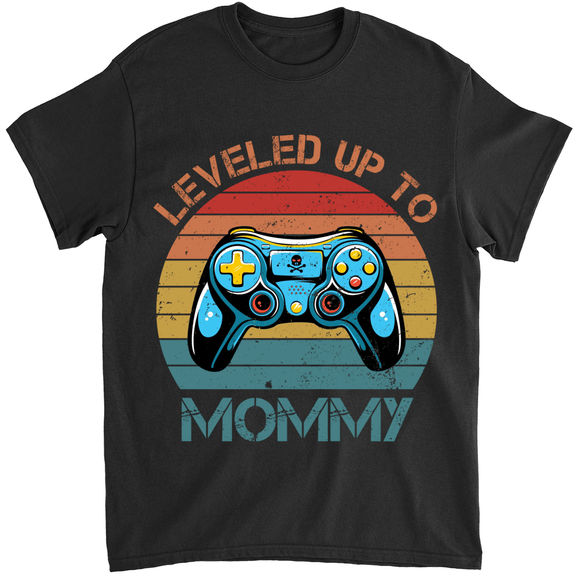 Mother’s Day – Level Up To Mommy Shirt, Gaming Controller Shirt, Mother’s Day Shirt Gift, Mom Birthday Gift For Dog Lovers – Personalized Shirt