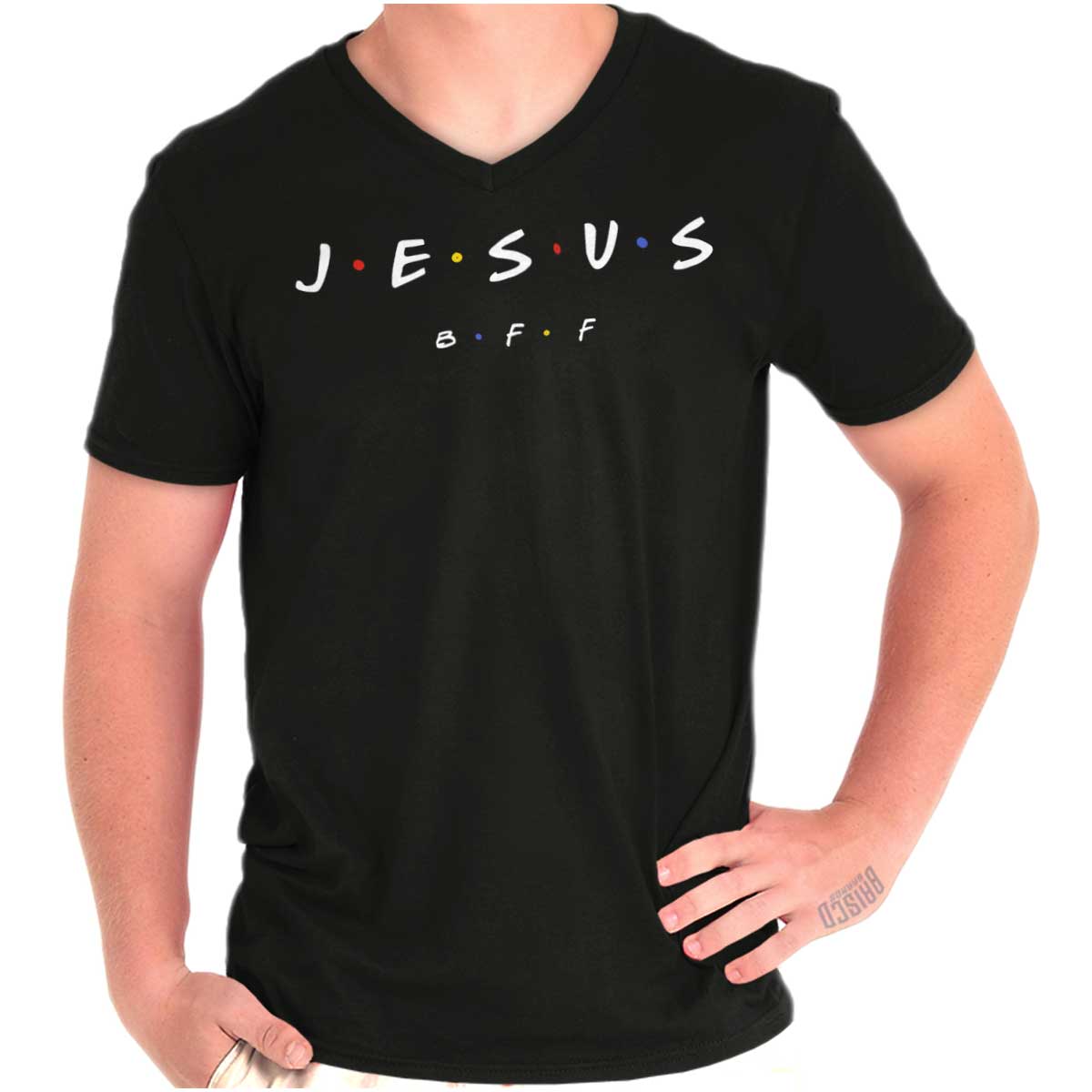 Jesus Christ Bff V-Neck T Shirt