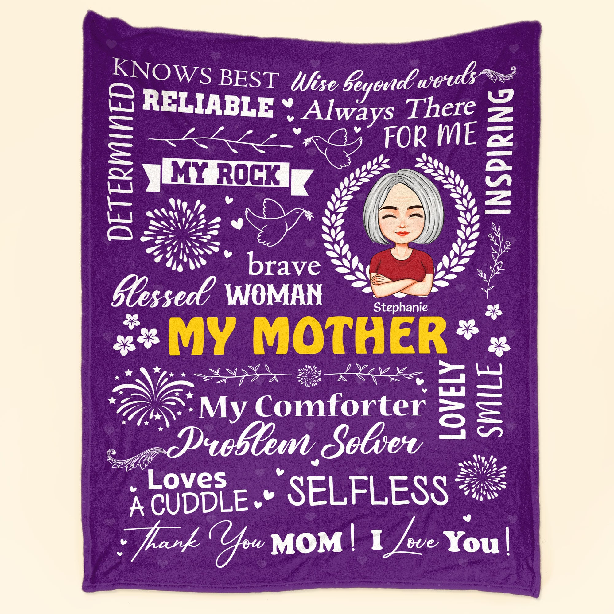 Thank You Mom – I Love You – Personalized Blanket