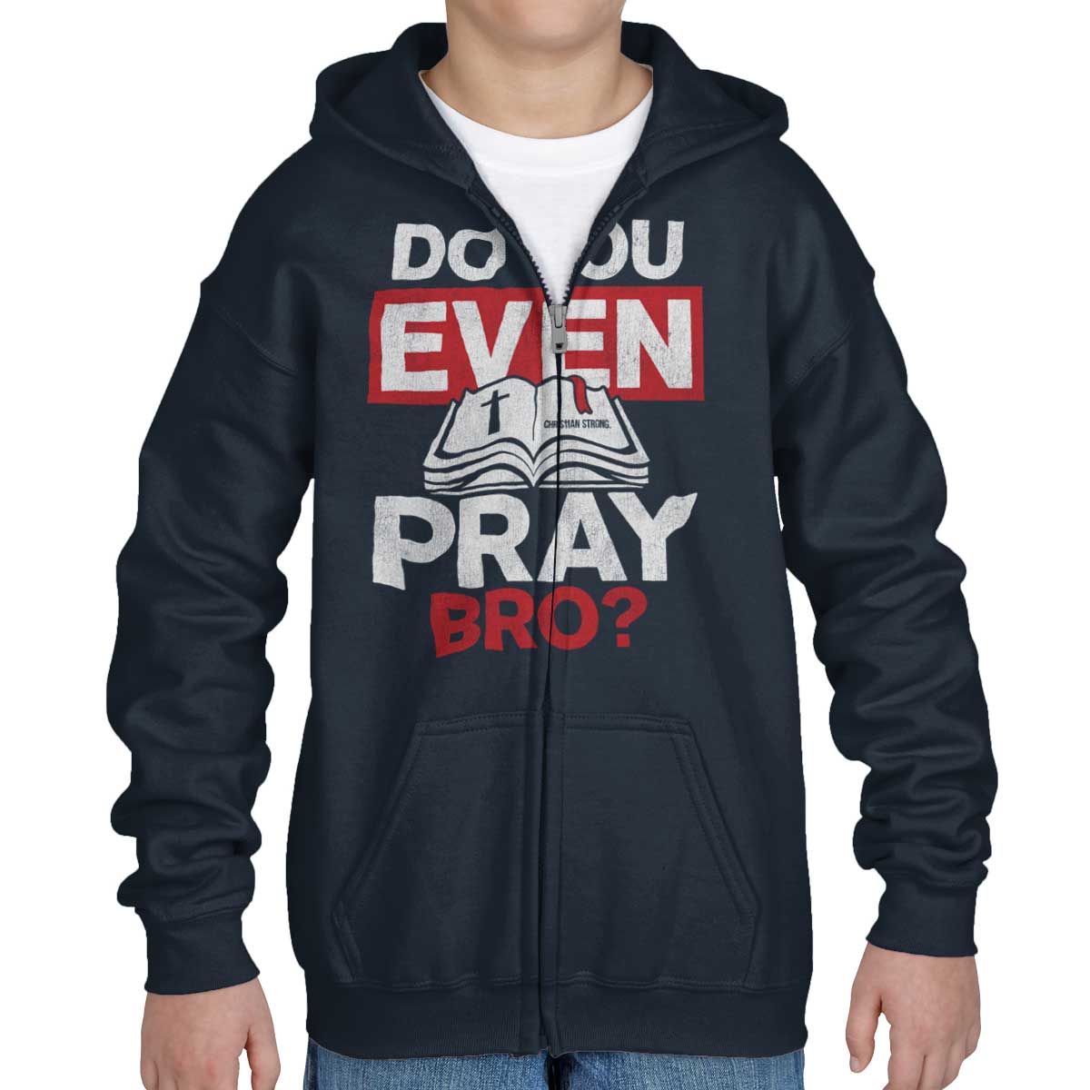 Do You Pray Bro? Youth Zip Hoodie