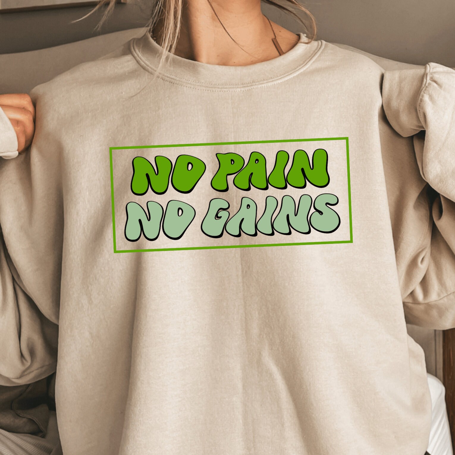 No Pain No Gain Sweatshirt, Trendy Gym Sweatshirt, Workout Hoodie, Motivational Fitness Apparel, Bodybuilding Outfit, Weightlifting Hoodie