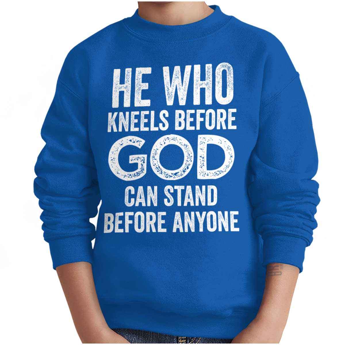 Kneels Before God Youth Sweatshirt