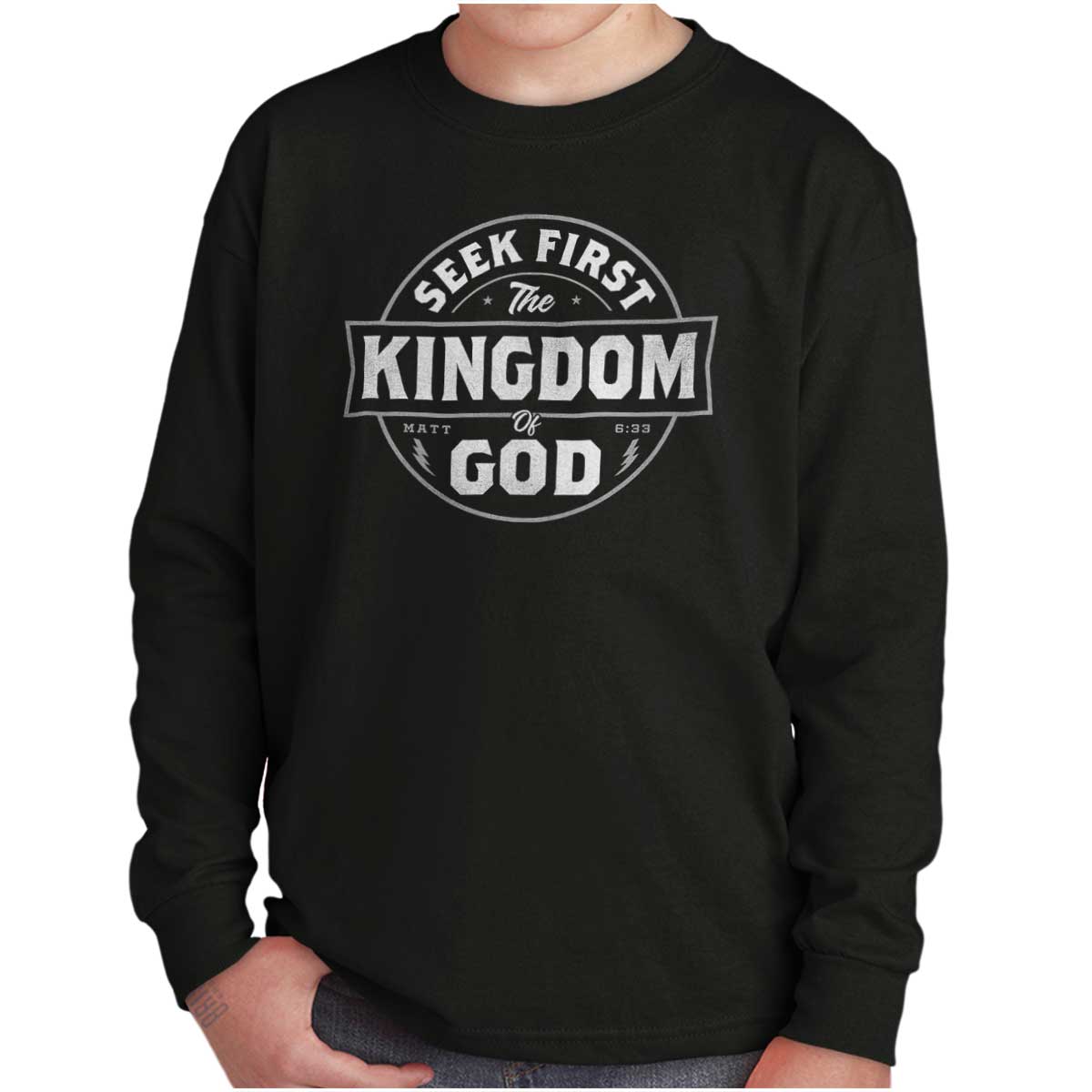 Seek First The Kingdom Youth Long Sleeve T Shirt