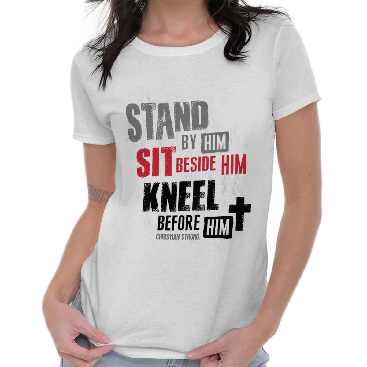 Stand Sit Kneel Ladies T Shirt