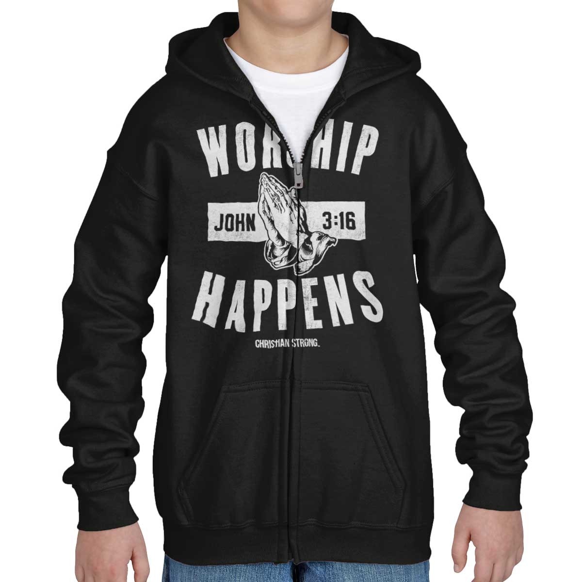 Worship Happens Youth Zip Hoodie