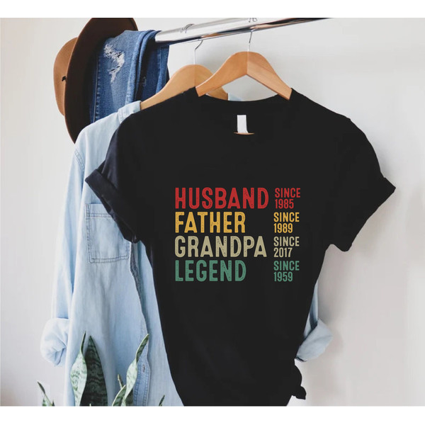 Personalized Dad Grandpa Shirt,Fathers Day Gift,Husband Father Grandpa Legend Shirt,Fathers Day Tee,Funny Gift