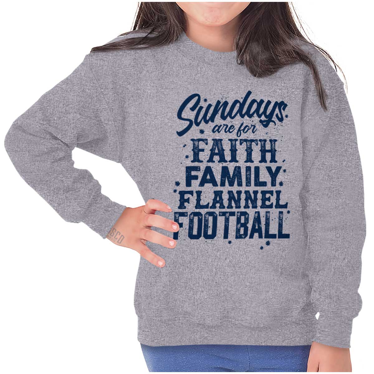 Faith Family Football Youth Sweatshirt