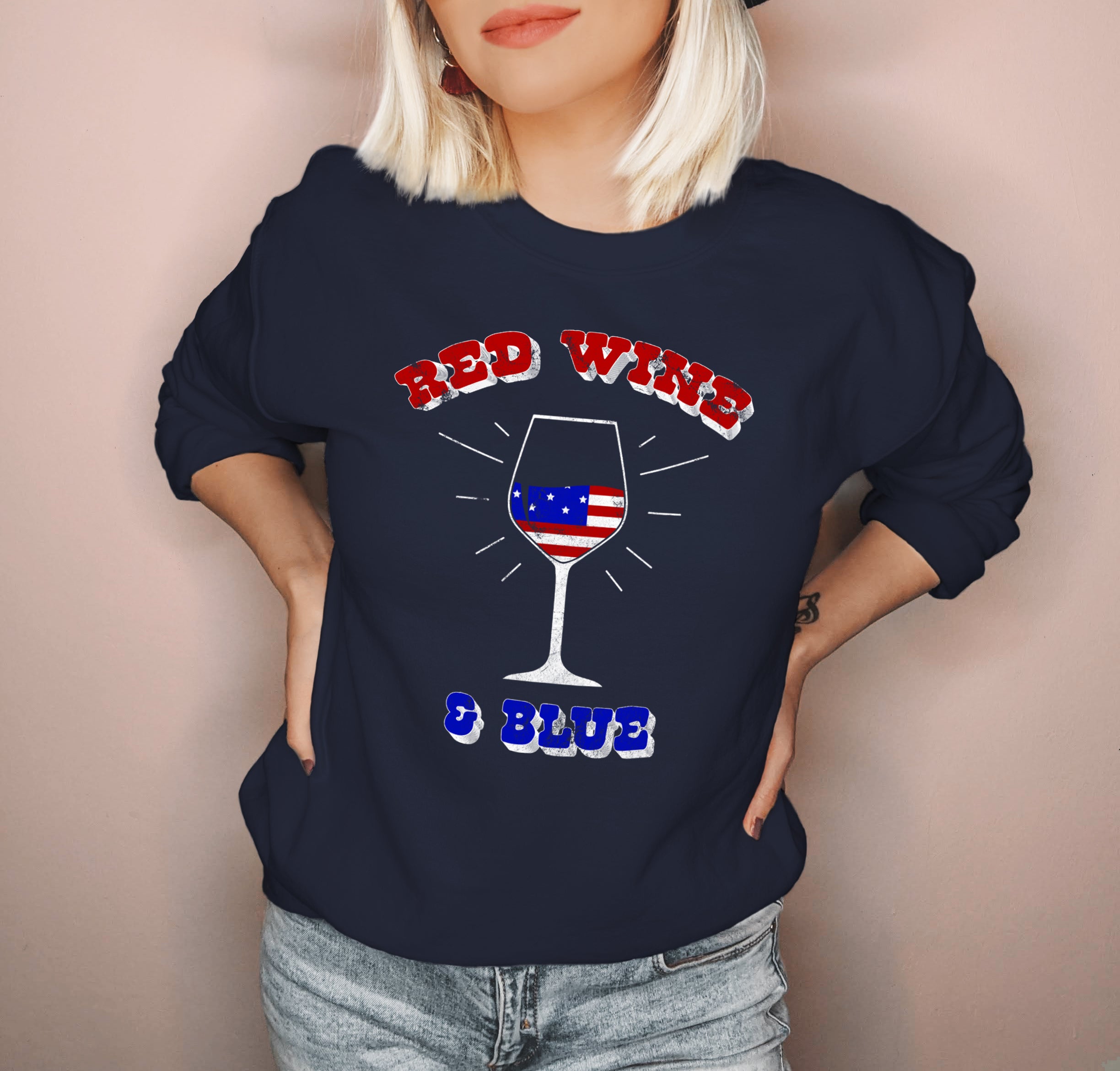 Red Wine And Blue Sweatshirt