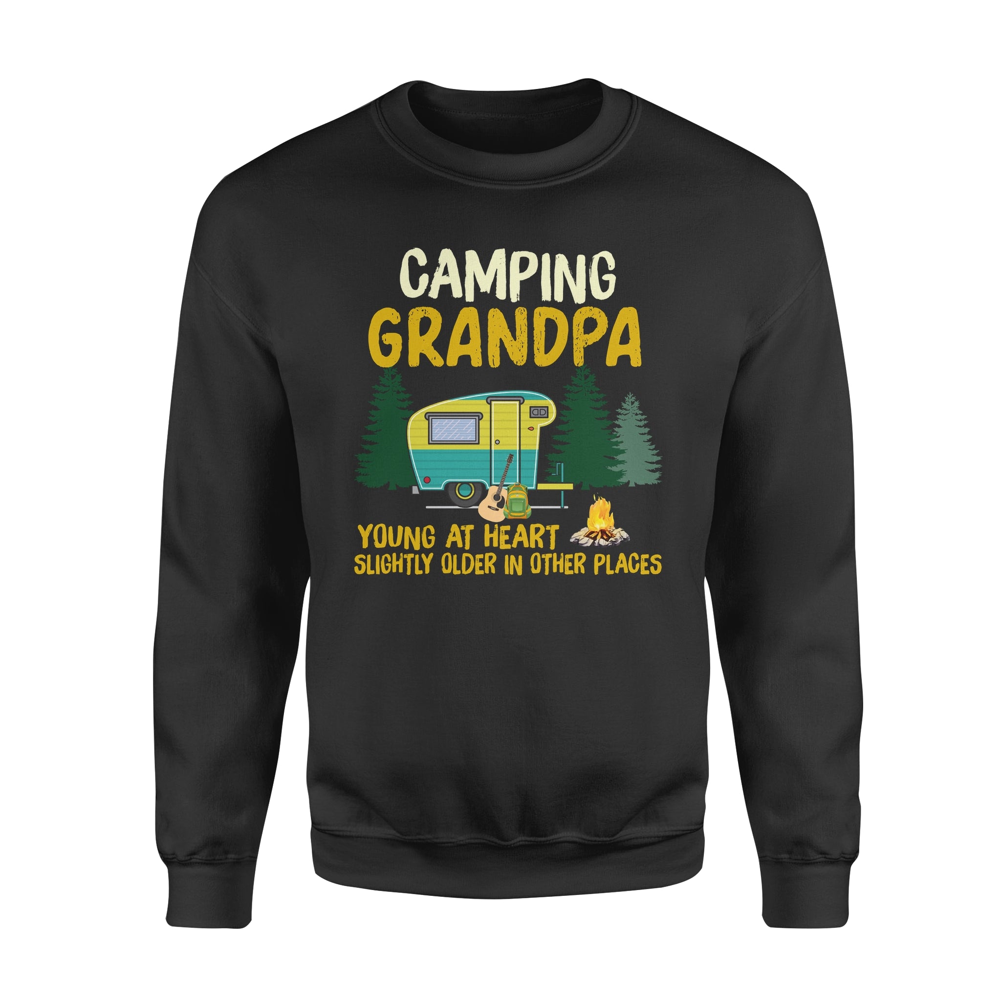 Camping Grandpa Young At Heart Slightly Older In Other Places – Premium Crew Neck Sweatshirt