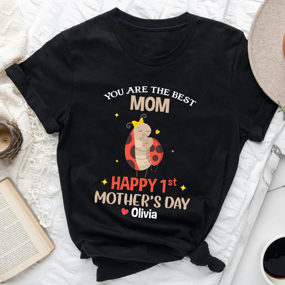 Mother’s Day – Personalized Happy First Mother’s Day Shirt, You Are The Best Mom Shirt, Ladybug Mom Baby Shirt, Matching Mom Baby Shirt, New Mom Shirt – Personalized Onesie