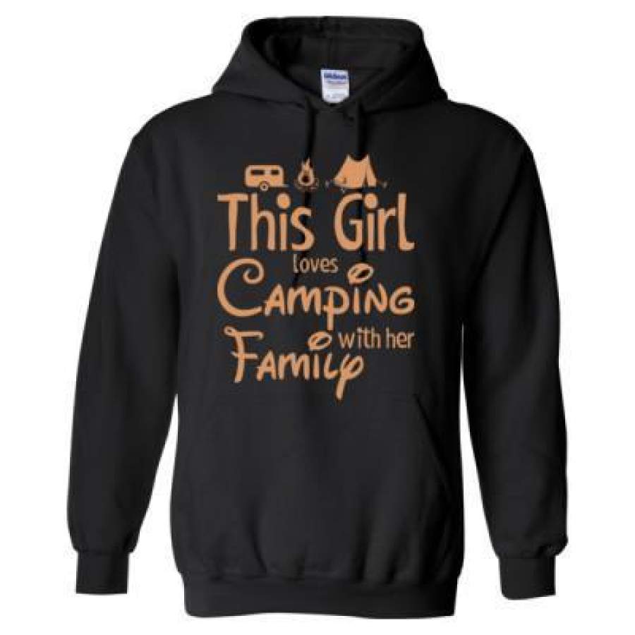 AGR This Girl Loves Camping With Her Family – Heavy Blend™ Hooded Sweatshirt