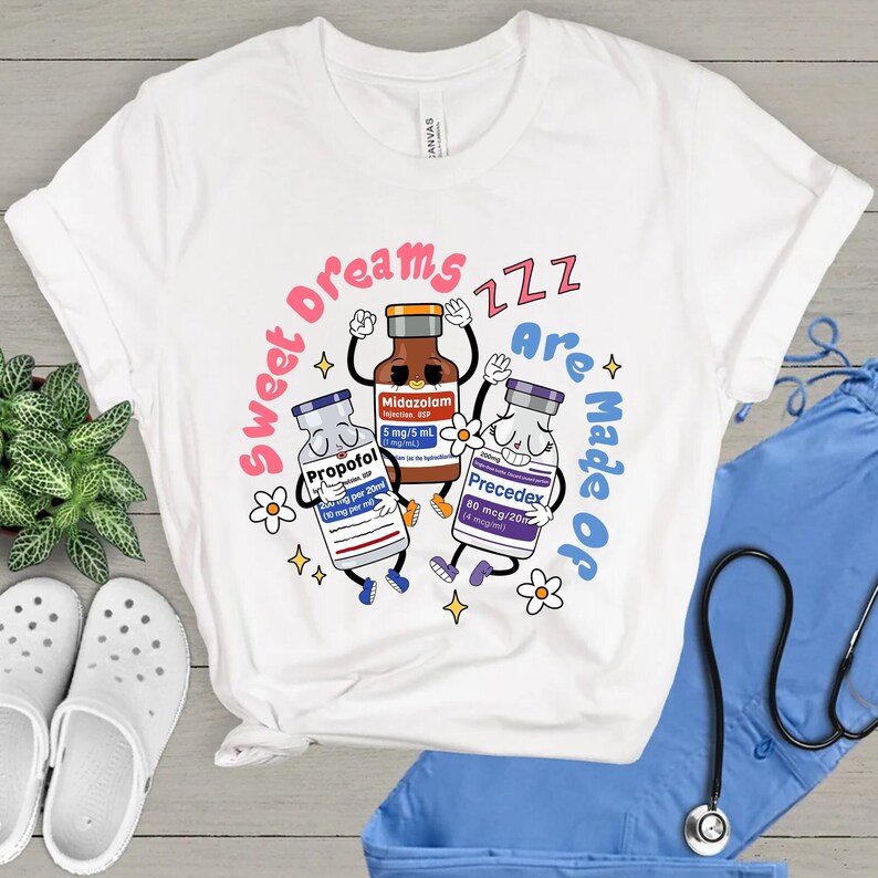 ICU Nurse Shirt, Sweet Dreams Are Made Of Anesthesia Goals, Anesthesia Sticker, Nurse Sticker, Vinyl Sticker, CRNA Gift,Anesthesia Gift