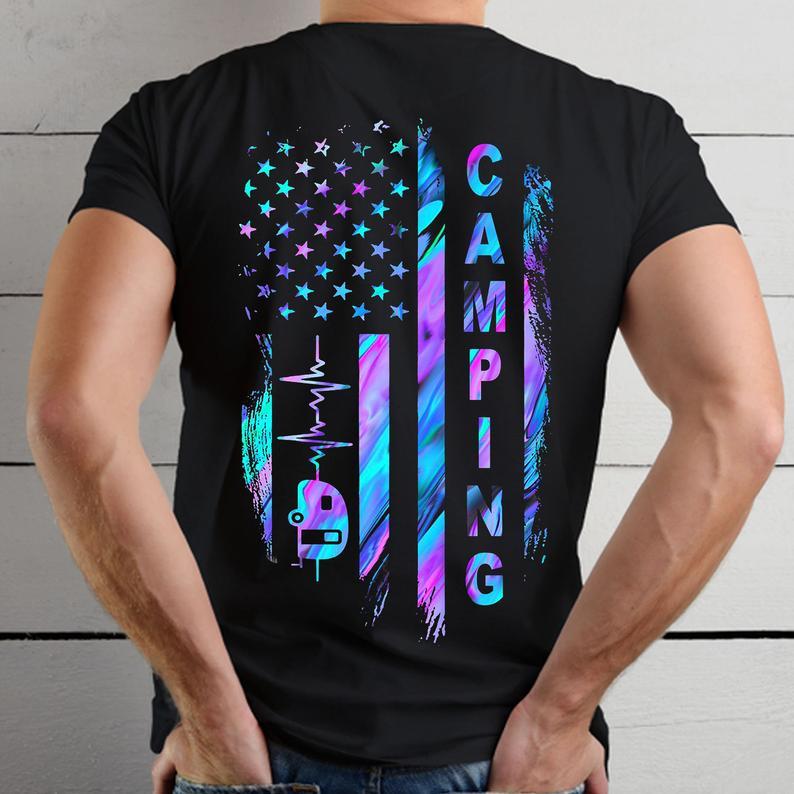 Camping American Flag 4th Of July T Shirt Standard/Premium T-Shirt Hoodie