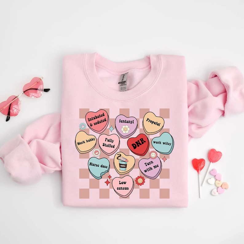 Nurse Shirts, Nurse Conversation Hearts, Valentines Day gift for Nurse, Nurse Valentine Day shirt, Valentine gift for nurse