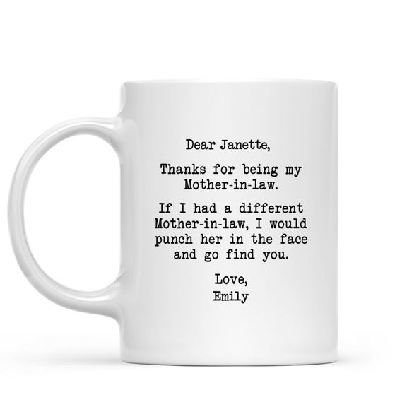 Mother’s Day 2024 – Mother-in-law – Thanks for being my mother-in-law – Personalized Mug