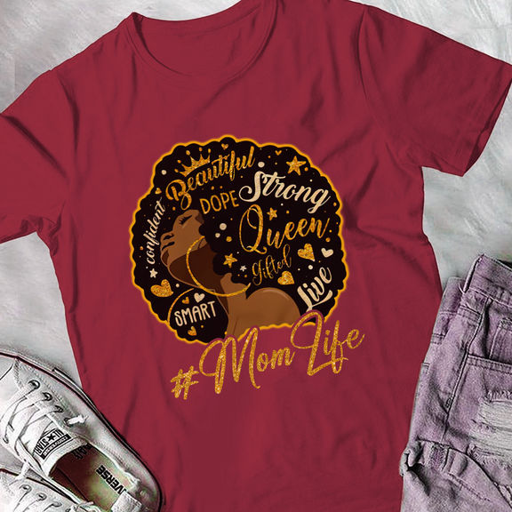 Mother’s Day – Mother’s Day Shirt, Black Mom Mom Life Shirt, Nana Shirt Gift, Mother Grandma Birthday Gift – Personalized Shirt