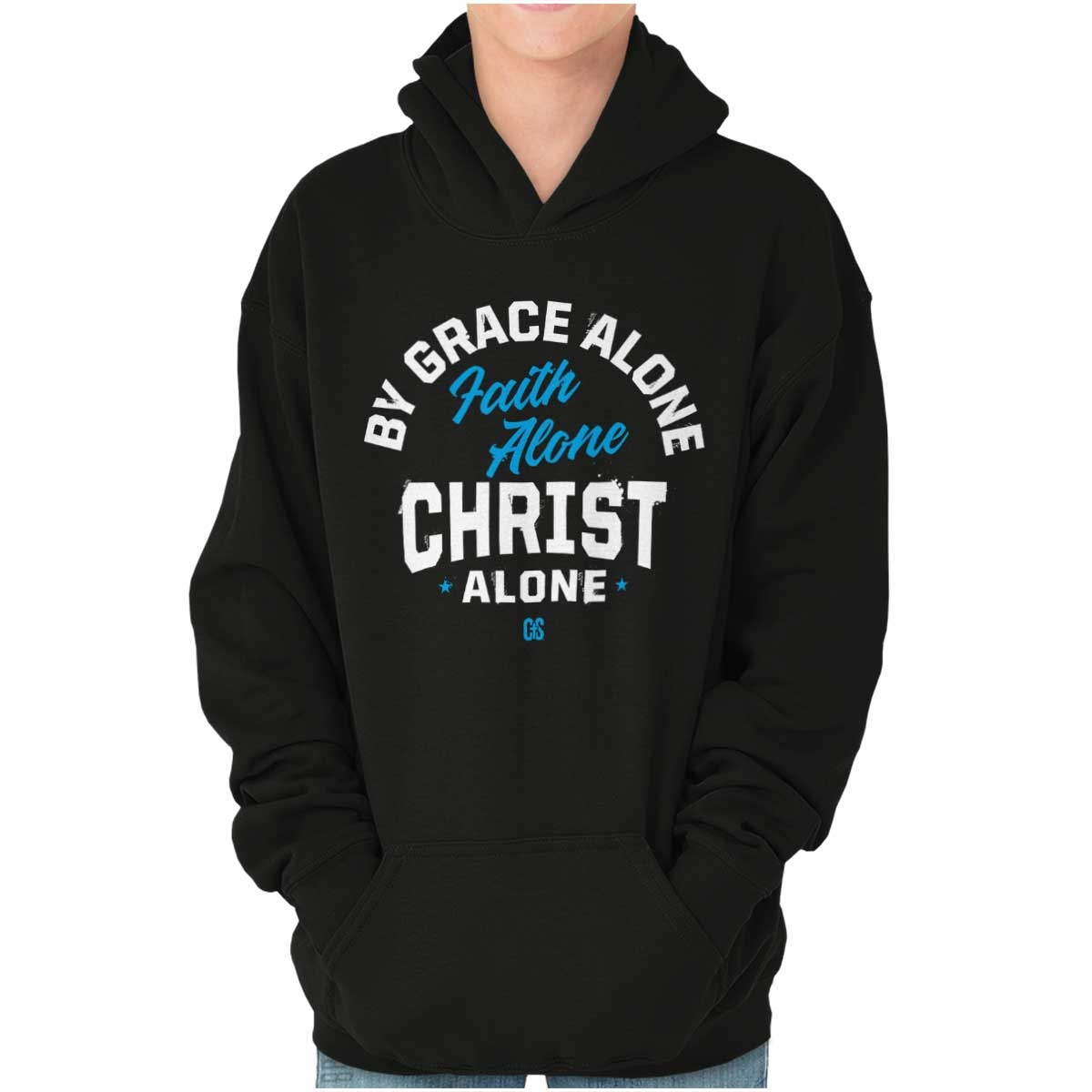 Grace Faith Christ Alone Youth Hoodie