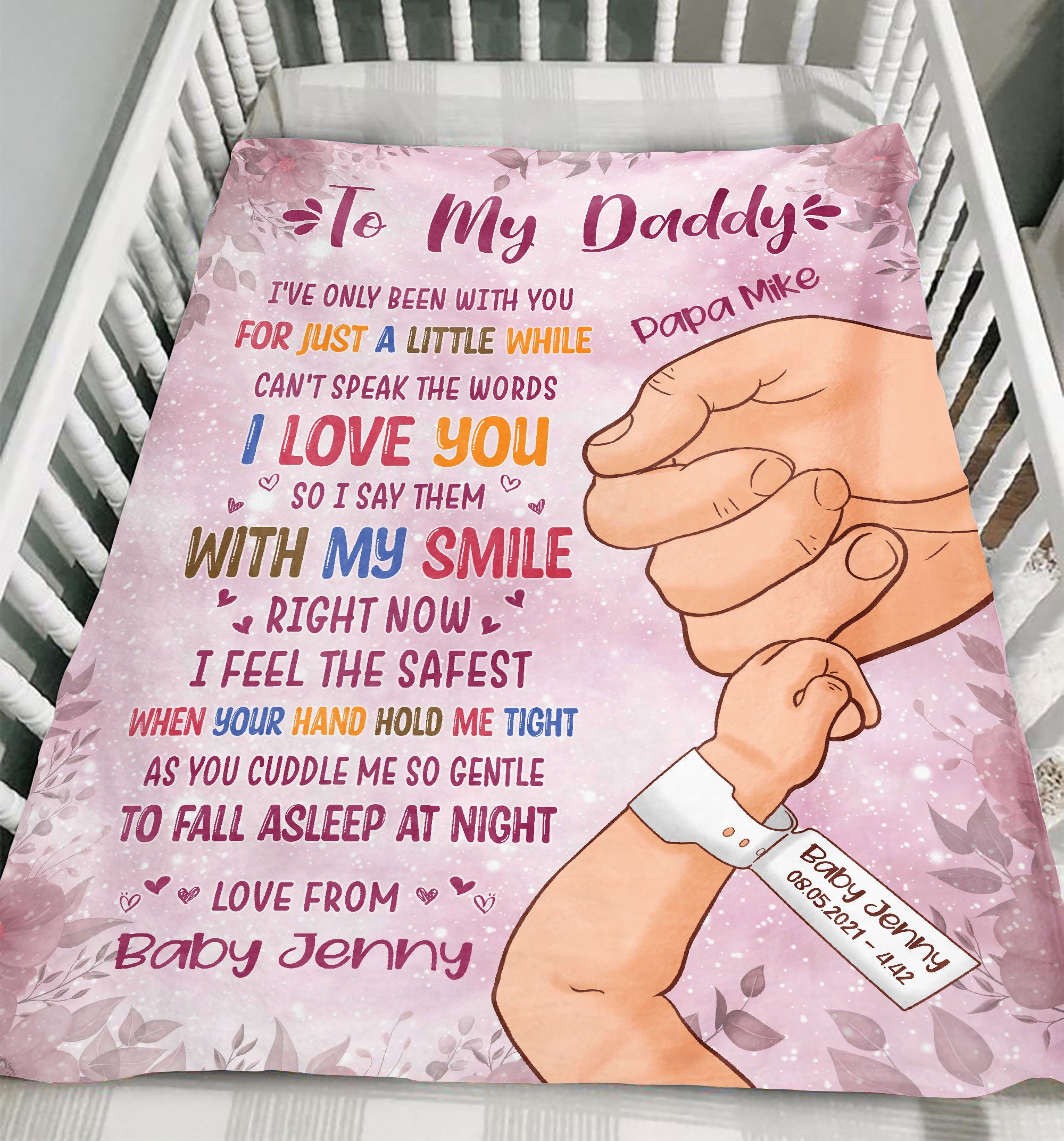 To My Daddy Colorful Blanket