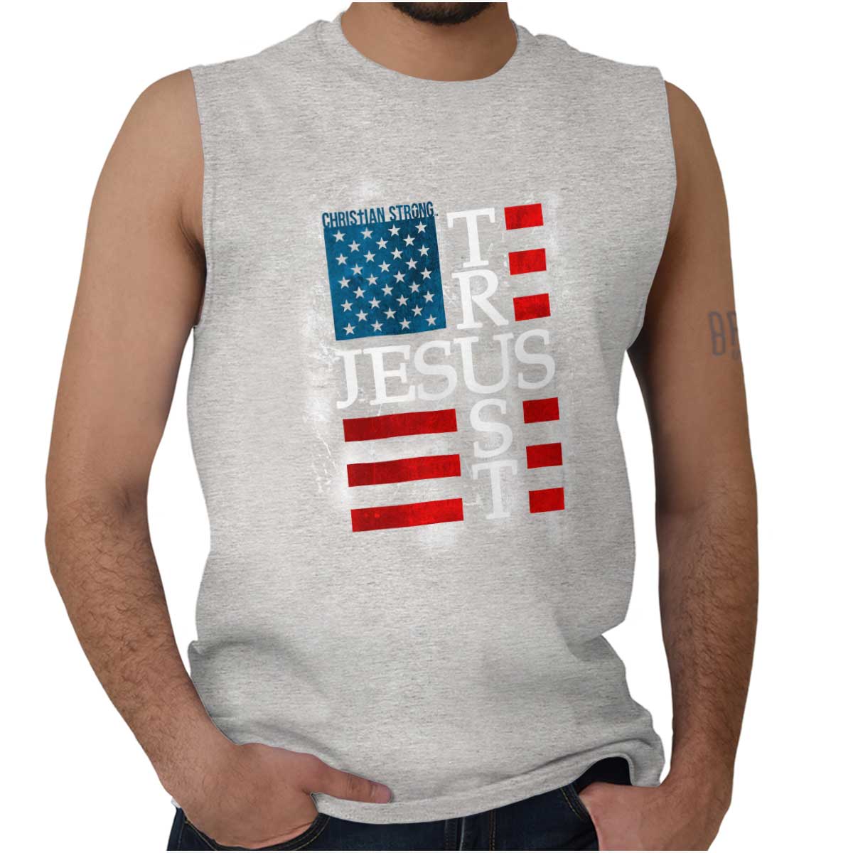 Trust Jesus Usa Sleeveless T Shirt