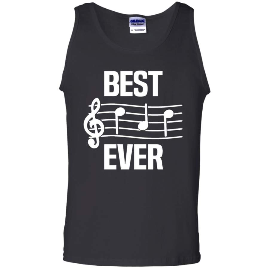 AGR Best Dad Ever Music Shirt Notes Funny Fathers Day Gift Cotton Tank Top