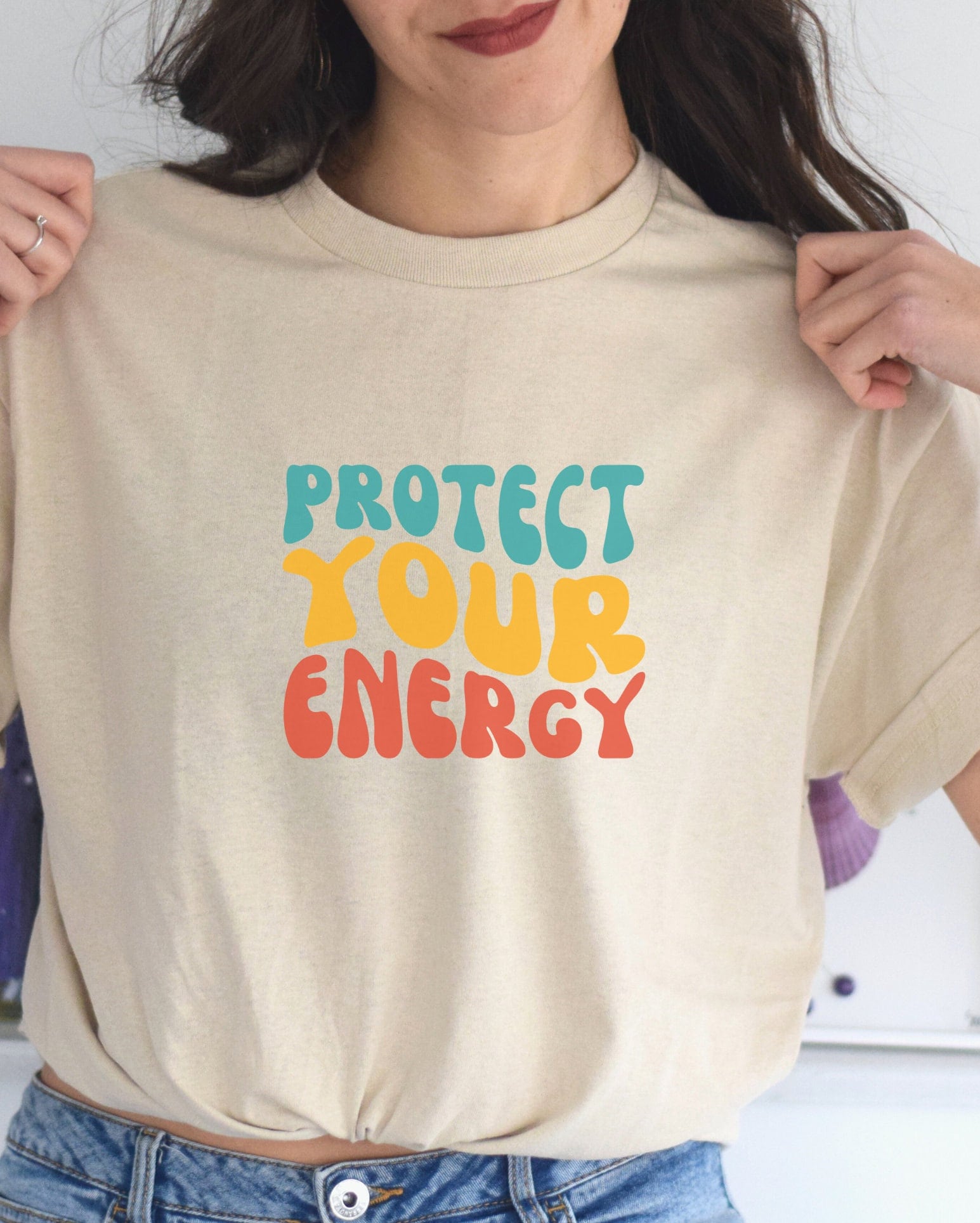 Protect your energy tshirt, positive tshirt, retro energy tshirt, yoga shirt, inspirational shirt, motivational shirt, friend gift