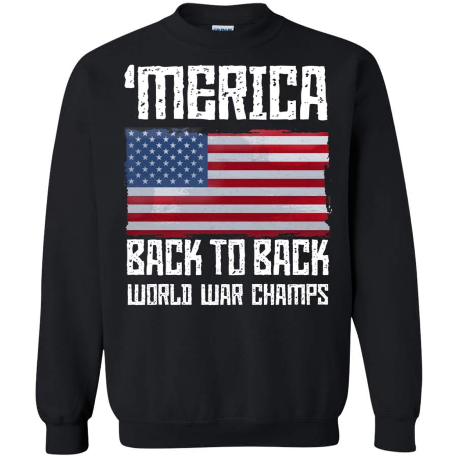 Lobo Performance Gear ‘Merica Back to Back World War Champs black Pullover Sweatshirt