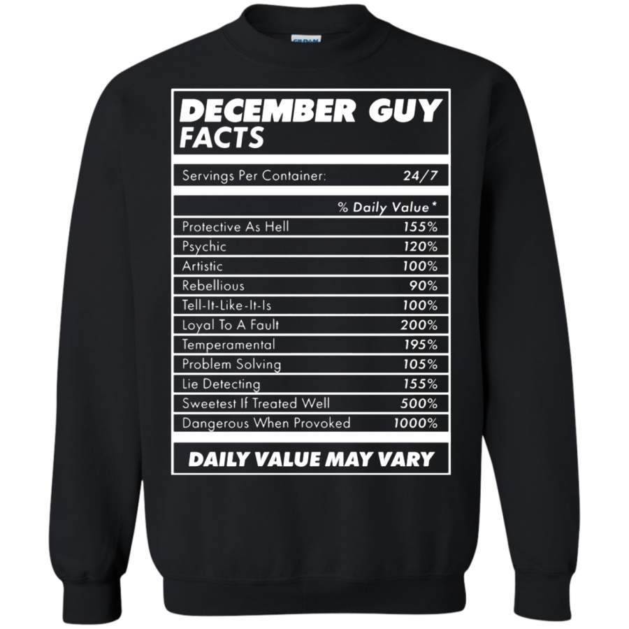 AGR December Guy Facts Daily Value May Vary Sweatshirt