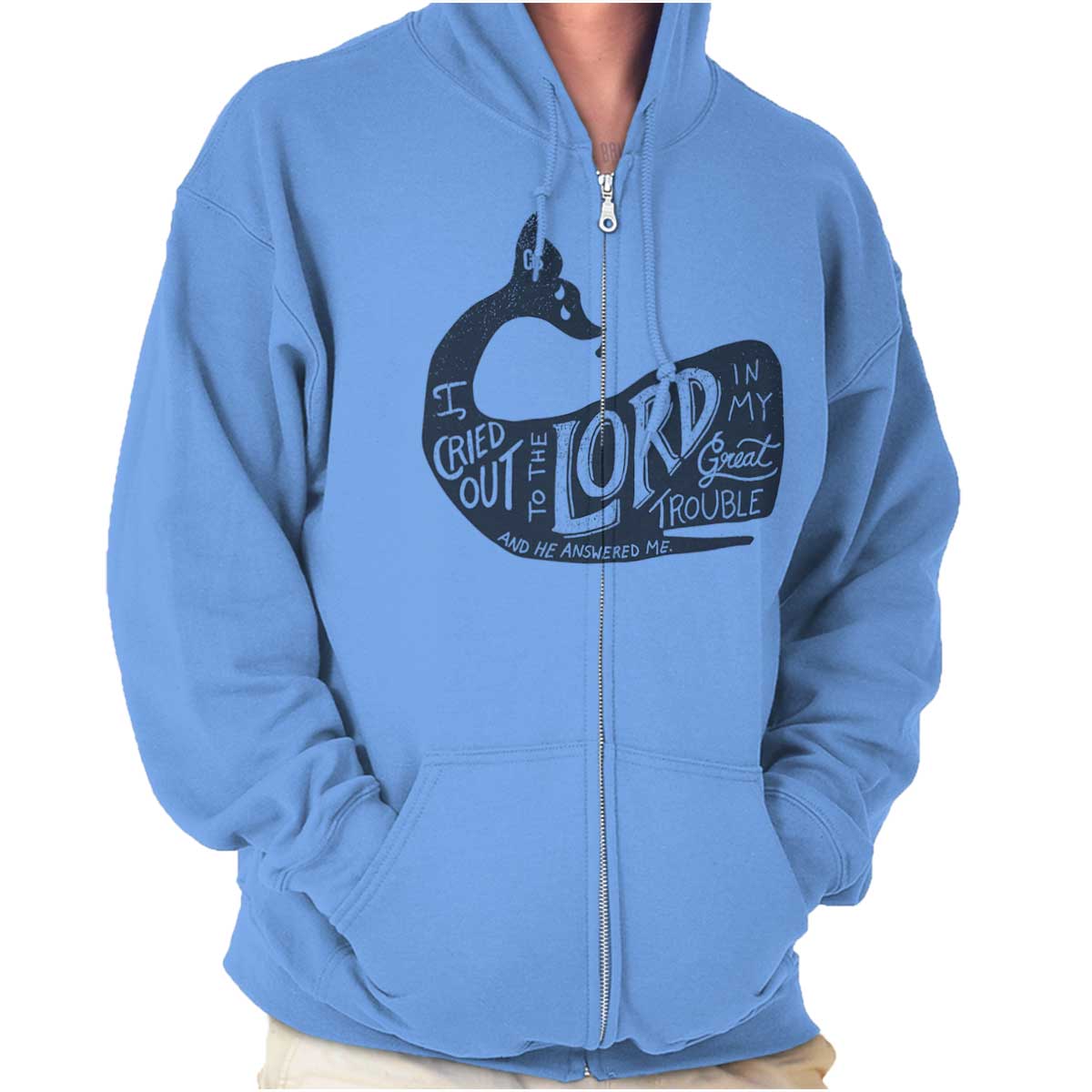 Jesus Whale Zip Hoodie