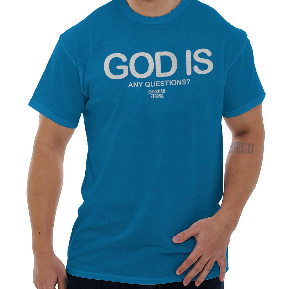 God Any Questions Christian T Shirt Jesus Cross Novelty Gift T-Shirt T-Shirt