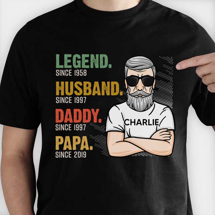 Legend Husband Daddy Papa – Gift for Dads – Personalized Unisex T-Shirt