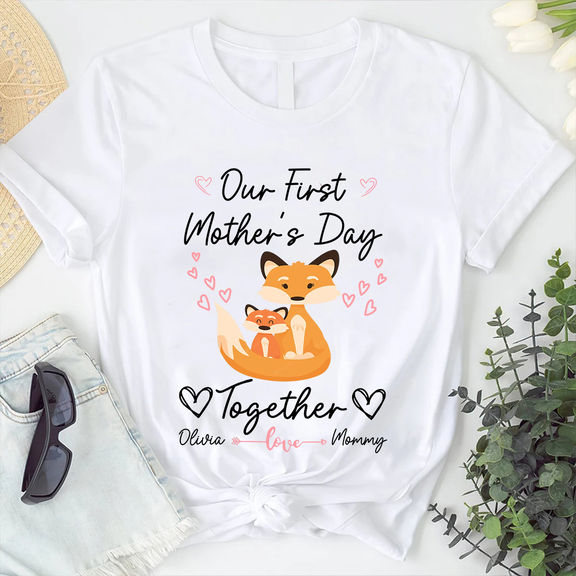 Mother’s Day Shirt – First Mother’s Day Shirts, Cute Fox Matching Mom and Baby Shirt And Bodysuit Set, Our First Mothers Day Matching Shirt, Gift For New Mom – Personalized Onesie