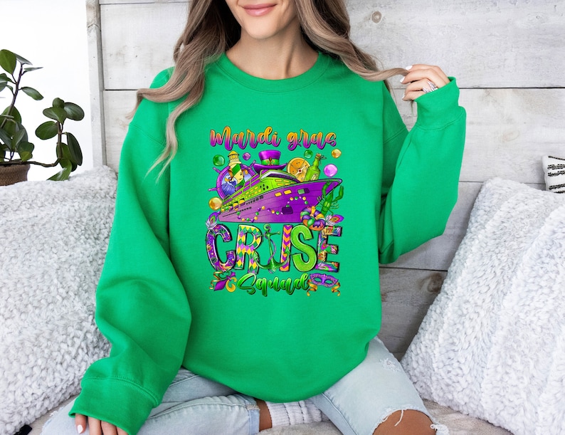 Mardi Gras Cruise Squad Sweatshirt, Mardi Gras Family Shirt, Cruising Party Shirt, Gift For Mardi Gras,Mardi Gras Carnival Party Long Sleeve