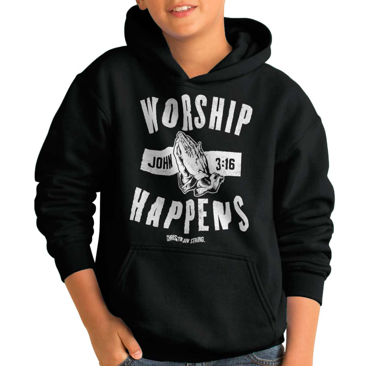 Worship Happens Youth Hoodie