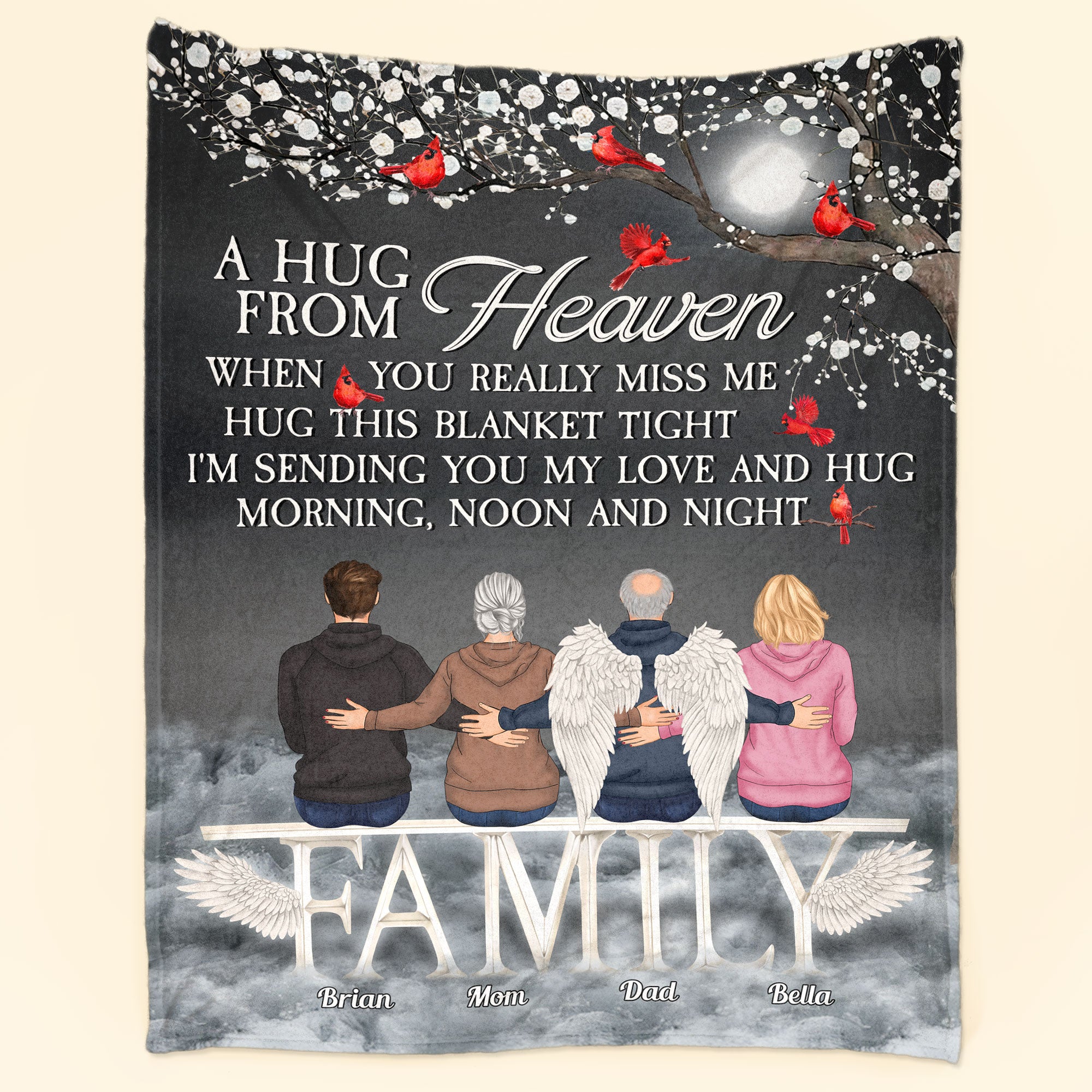 Sending Hugs From Heaven – Personalized Blanket