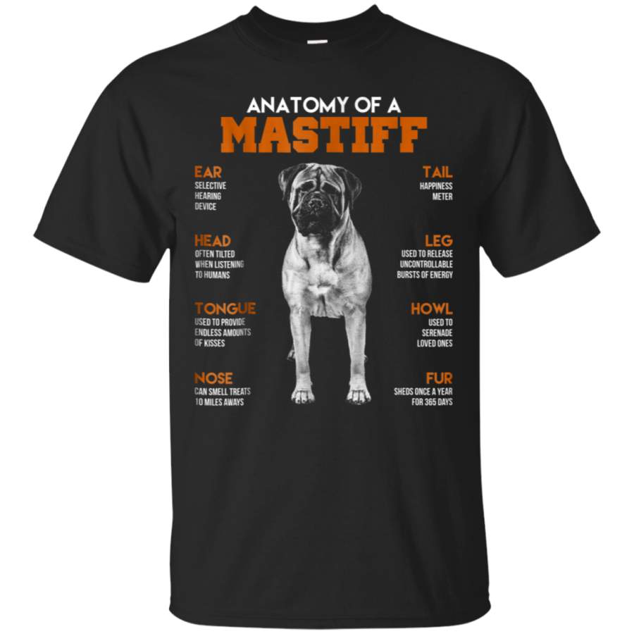 AGR Anatomy Of A Mastiff Dogs T Shirt Funny Gift