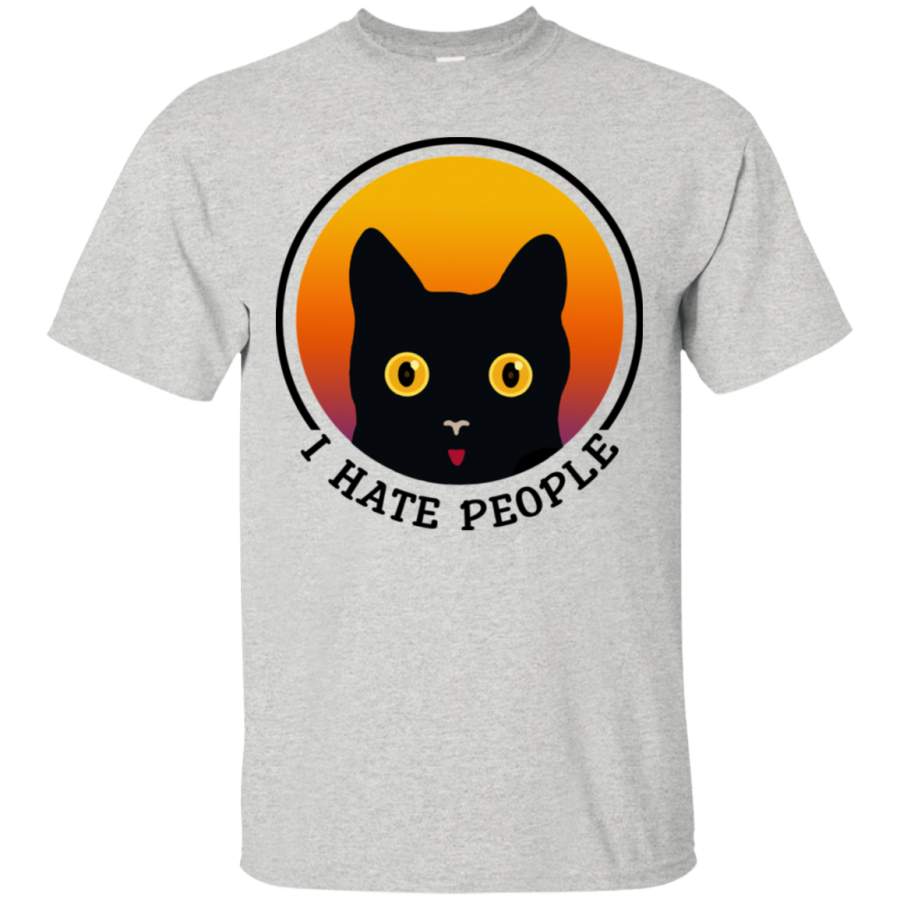 AGR Black Cat I hate people shirt