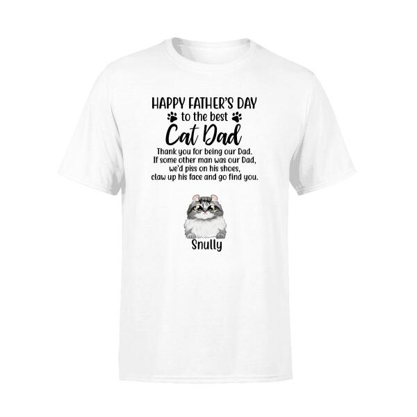 Personalized Shirt, Cat Dad Shirt Up To 5 Cats, Gift For Dad And Cat Lovers