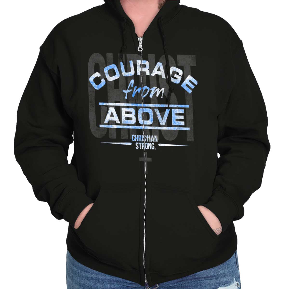 Courage From Above Zip Hoodie