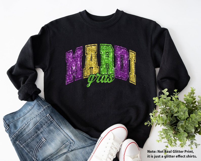 Mardi Gras Sweatshirt, Cute Mardi Gras Long Sleeve shirt, Louisiana Sweatshirt, Parade Krewe, New Orleans Sweater, Flower de luce Sweatshirt