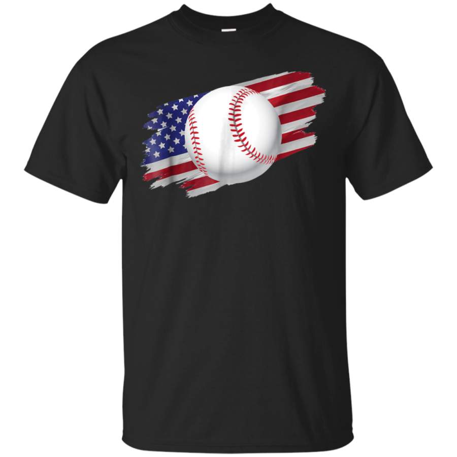 AGR American Flag Baseball Player Fans Batting Gift T-shirt