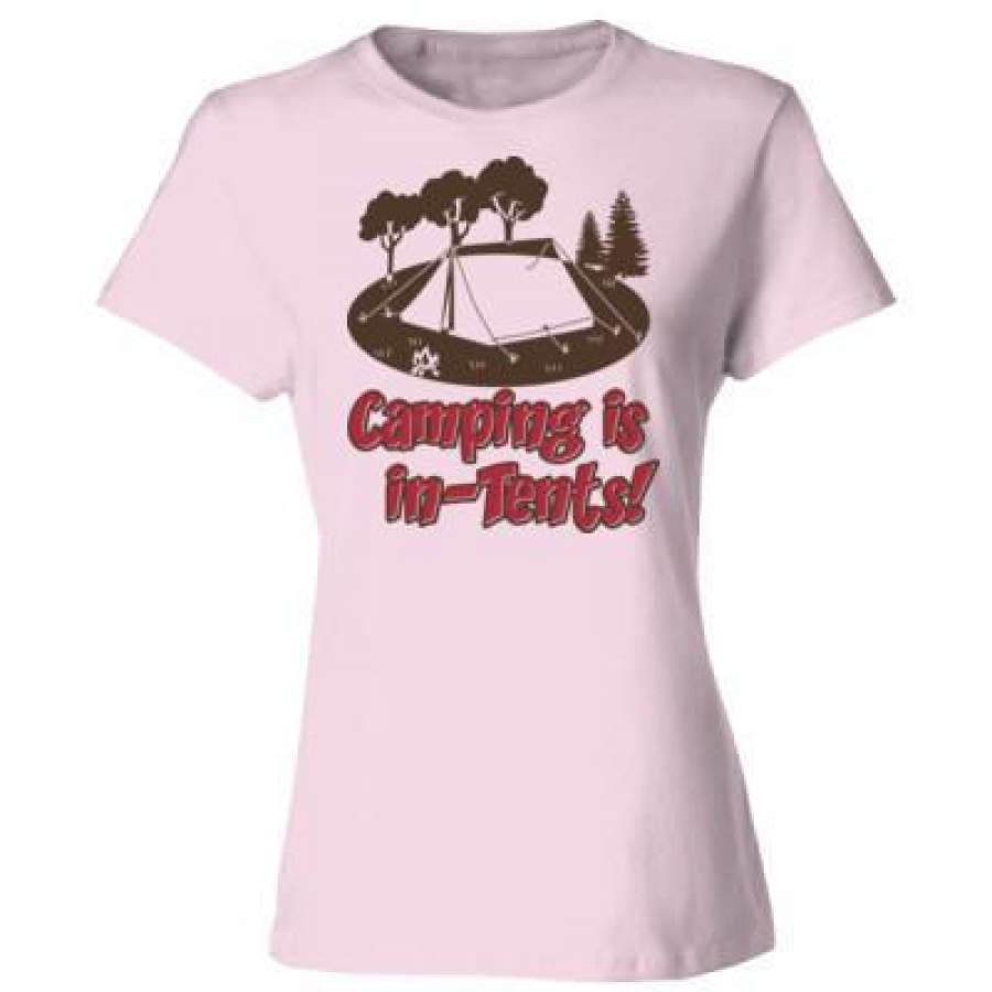 AGR Camping Is In Tents – Ladies’ Cotton T-Shirt