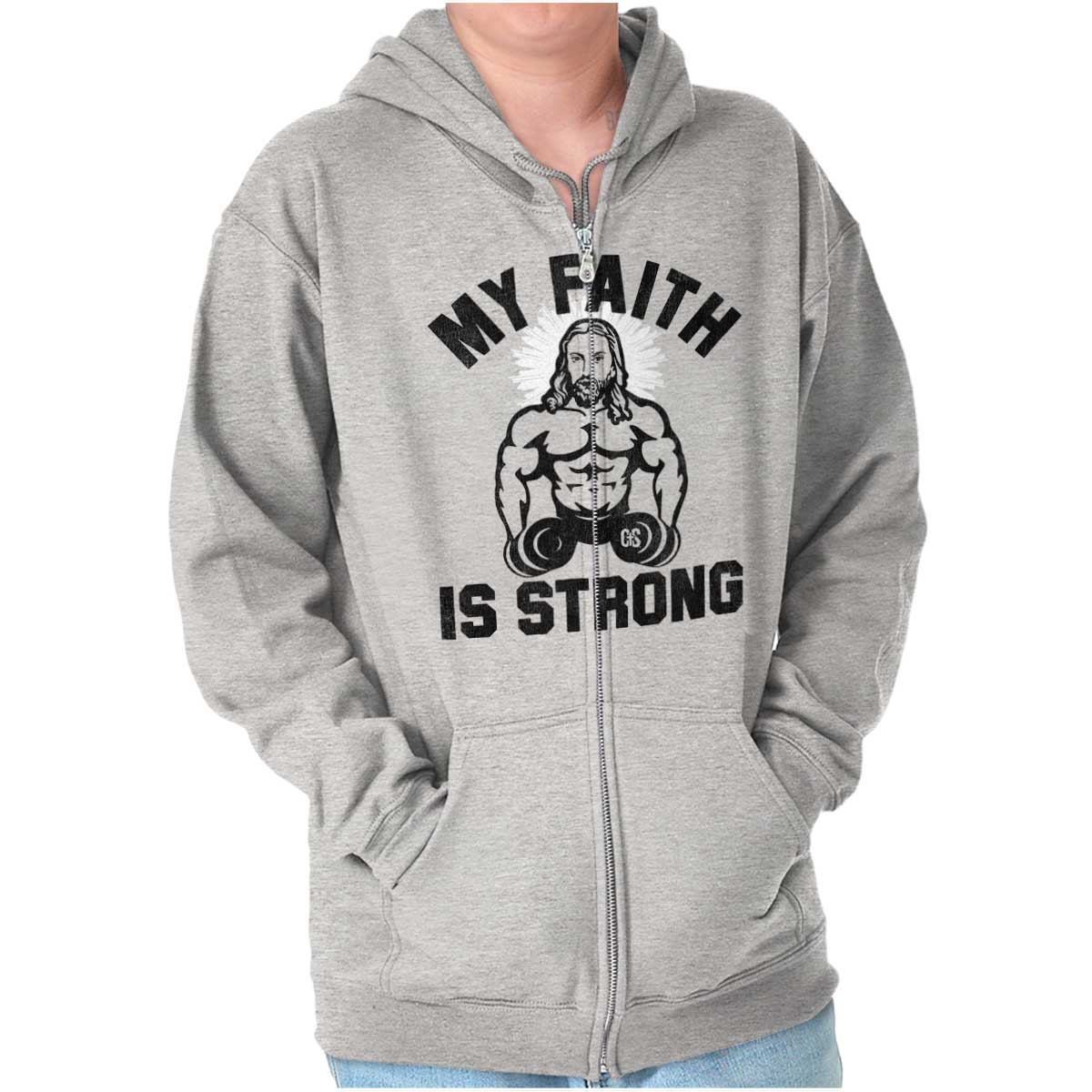 Gym Jesus Christ Strong Zip Hoodie