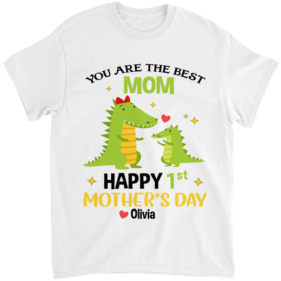 Mother’s Day – Personalized Happy First Mother’s Day Shirt, You Are The Best Mom Shirt, Crocodile Mom Baby Shirt, Matching Mom Baby Shirt, New Mom Shirt – Personalized Onesie