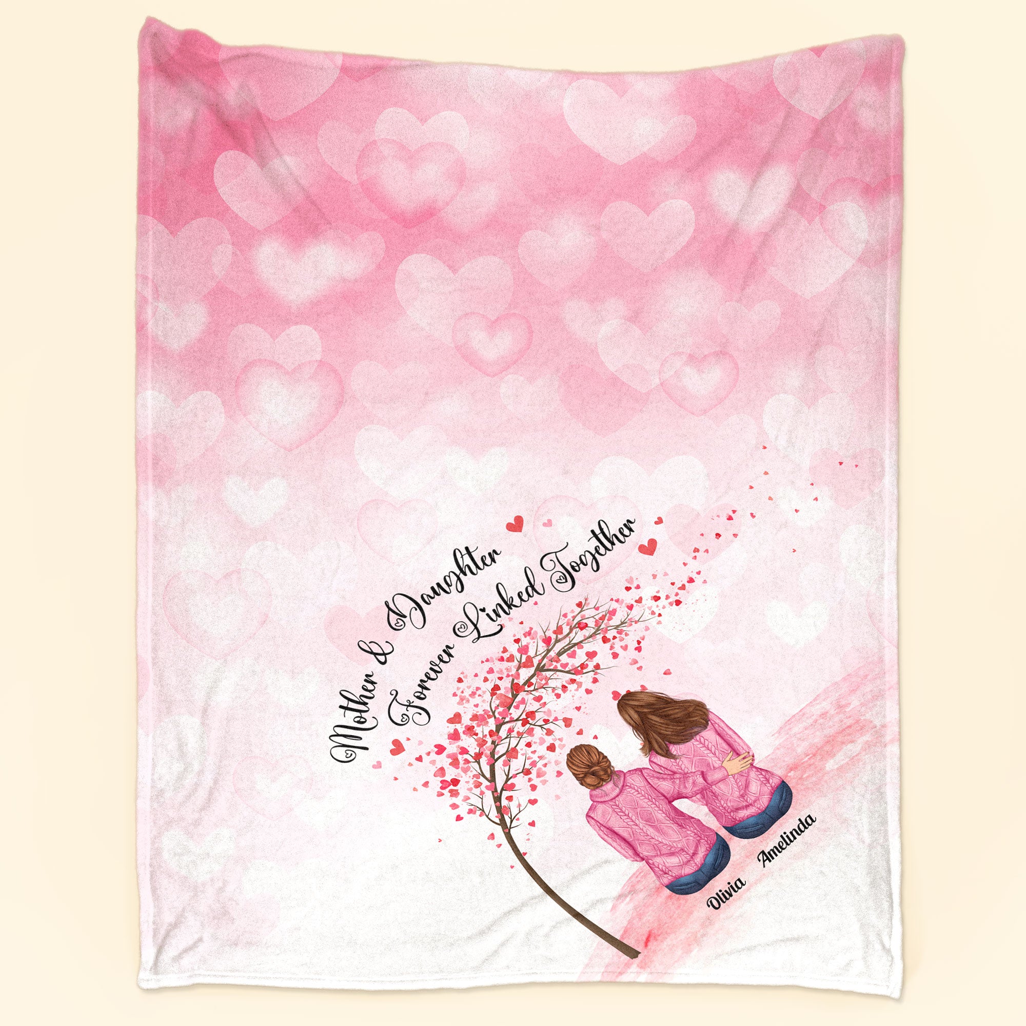 The Love Between A Mother And Daughter – Personalized Blanket – Birthday, Loving Gift For Mom, Mother, Daughter