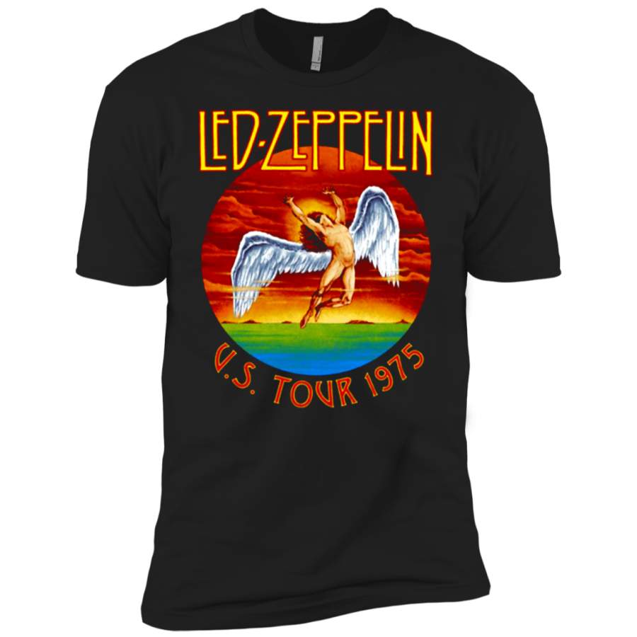 Led Zeppelin Unisex-Adults Official Swan Songs 1975 Album Premium T-Shirt