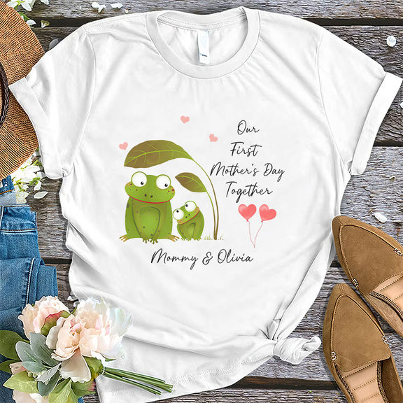 Mother’s Day – Frog mom and baby Shirt, Mom Shirt for Mother’s Day, Funny Mom Shirt, Mama T shirt, Mama Tees – Personalized Shirt