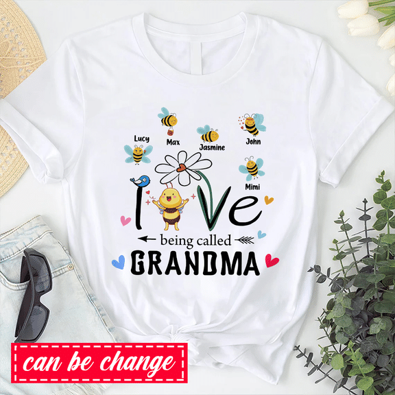 Mother’s Day Shirts – Personalized Grandma Bee Shirt, I Love Being Called Mama, Gift For Grandma, Mother’s Day Gift, Gift for Mom, Grandma Love Bee Shirt – Personalized Shirt