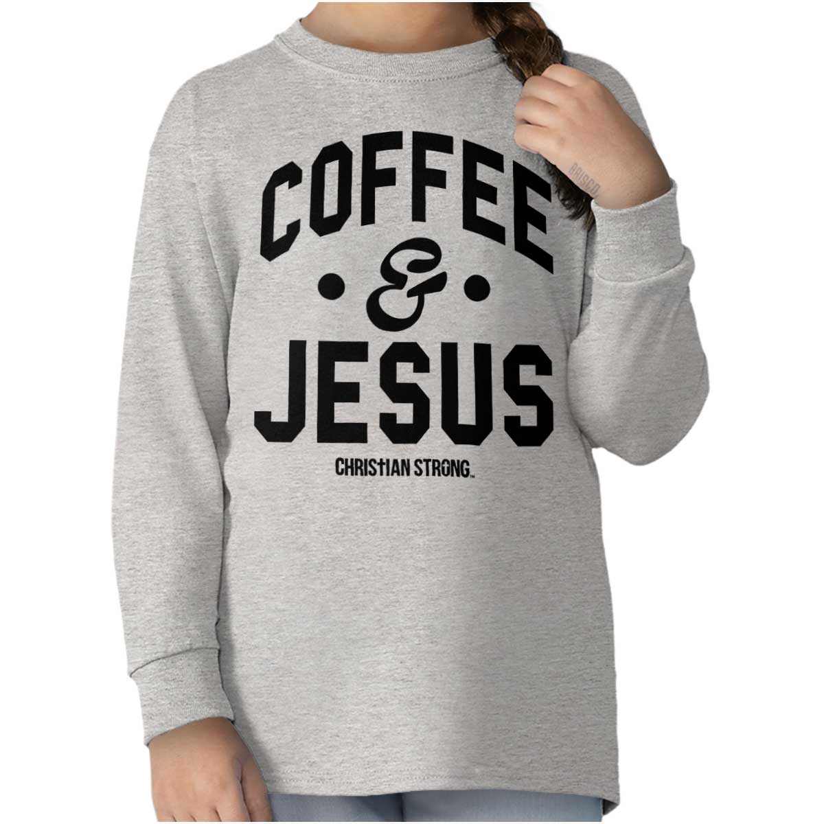 Coffee And Jesus Youth Long Sleeve T Shirt